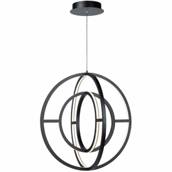 Artcraft AC6659BK Celestial Contemporary Matte Black LED 22" Mini Chandelier Light