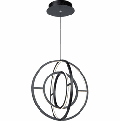 Artcraft AC6660BK Celestial Contemporary Matte Black LED 16" Mini Chandelier Lamp