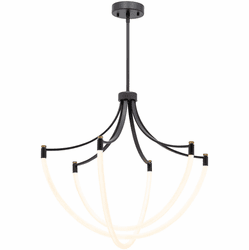 Artcraft AC6810BK Cascata Modern Black and Brushed Brass LED Chandelier Light