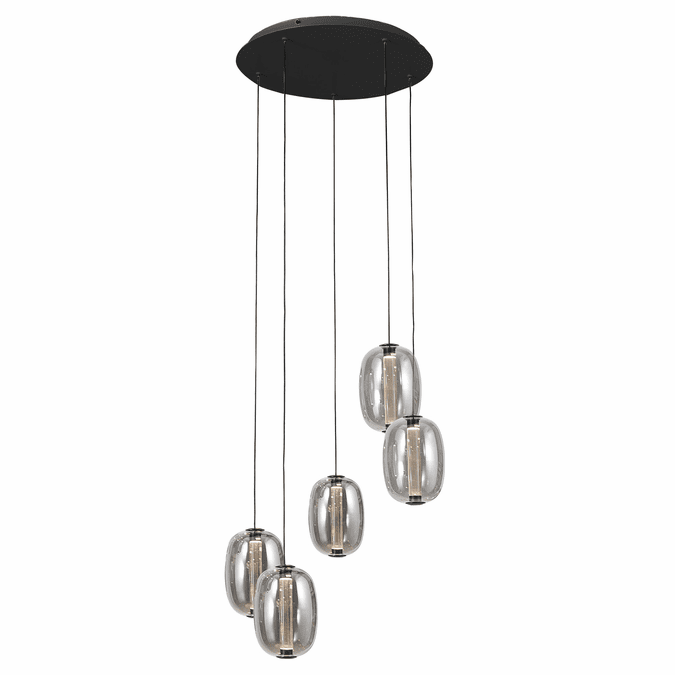 Artcraft AC6955SM Vega Contemporary Black LED Multi Pendant Light