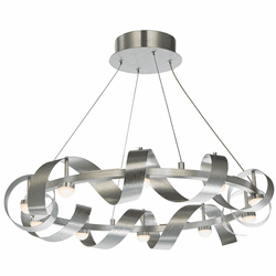 Artcraft AC7211BA Rolling Hills Contemporary Brushed Aluminum LED Hanging Chandelier
