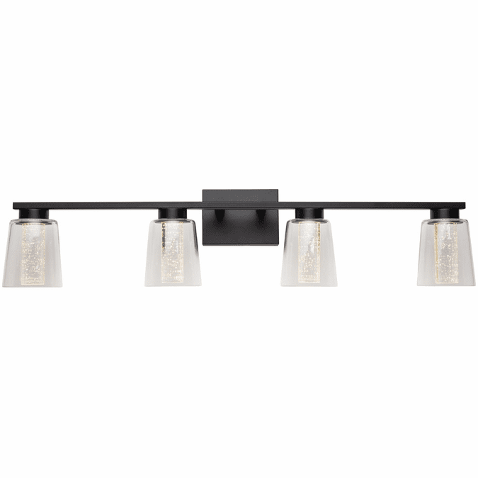 Artcraft AC7354BK Dalton Contemporary Black LED 4-Light Lighting For Bathroom