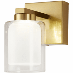Artcraft AC7391BR Saville Contemporary Brass LED Wall Light Sconce