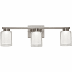 Artcraft AC7393BN Saville Modern Brushed Nickel LED 3-Light Bathroom Wall Light Fixture