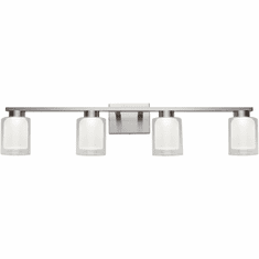 Artcraft AC7394BN Saville Modern Brushed Nickel LED 4-Light Bathroom Wall Light Fixture