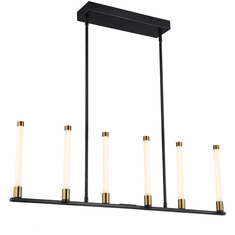 Artcraft SC13086BB Infiniti Contemporary Matte Black & Brass LED Chandelier Lamp