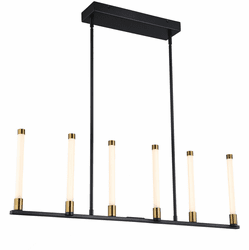 Artcraft SC13086BB Infiniti Contemporary Matte Black & Brass LED Chandelier Lamp