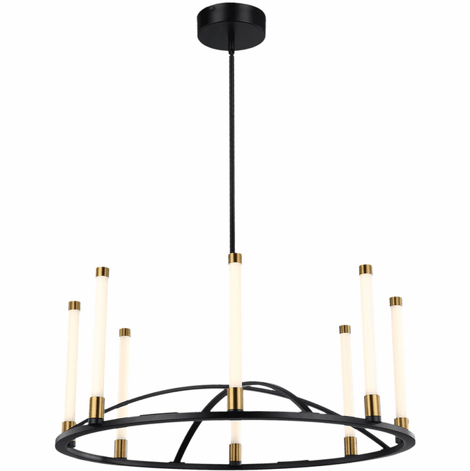 Artcraft SC13088BB Infiniti Contemporary Matte Black & Brass LED Floor Lamp Light