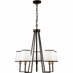 Artcraft SC13345BK Coco Gold and Black 26" Hanging Chandelier