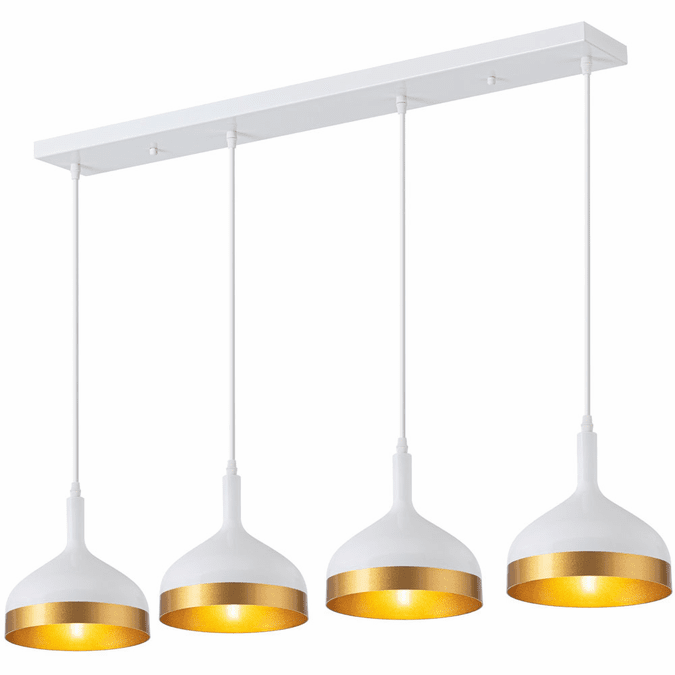 Artcraft SC13354WH Dash Contemporary White & Gold Multi Pendant Light