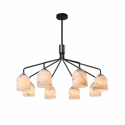 Artcraft SC13378BB Crema Modern Black / Brushed Brass Chandelier Lighting