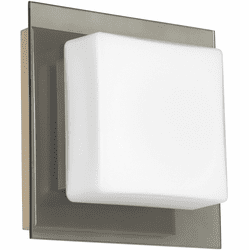 Besa 1WS-7735SM-LED-SN Alex Modern Satin Nickel Opal/Smoke LED Wall Lamp