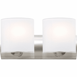 Besa 2WZ-CELTICCL-SN Celtic Modern Satin Nickel Opal Glossy/Clear 2-Light Vanity Lighting
