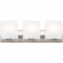 Besa 3WZ-CELTICCL-SN Celtic Modern Satin Nickel Opal Glossy/Clear 3-Light Bathroom Vanity Light