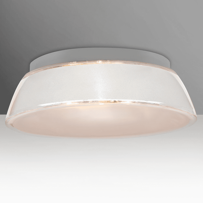Besa 9662WHC Pica Contemporary White Sand 20" Flush Ceiling Light Fixture
