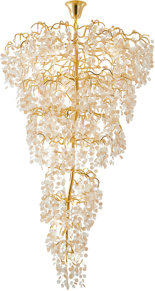 Bethel International CN03C47G Modern Gold Halogen Chandelier Lamp BET
