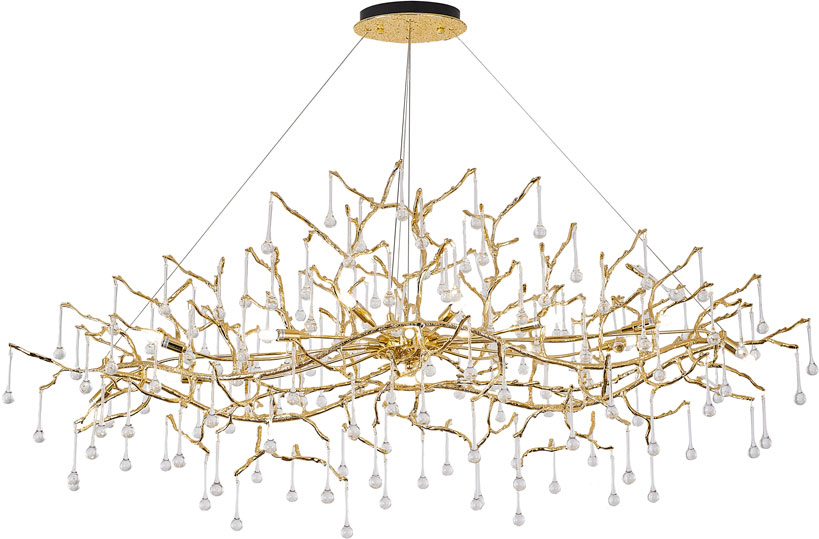 Bethel International CN18C55G Modern Solid Brass Halogen Kitchen Island