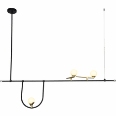 Bethel International DLS02C49B Contemporary Black LED Kitchen Island Light