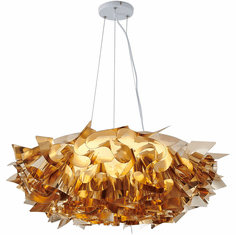Bethel International DLS107C30G Modern Shiny Gold LED Pendant Light