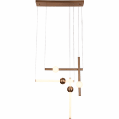 Bethel International DLS10C24G Contemporary Gold LED Multi Hanging Pendant Lighting