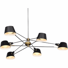 Bethel International DLS12C72B Modern Black Chandelier Light