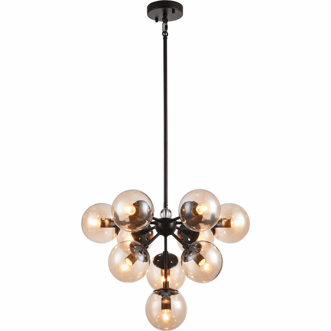 Bethel International DU102 Contemporary Black Chandelier Light