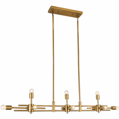 Bethel International DU105G Modern Matte Brass Kitchen Island Light Fixture
