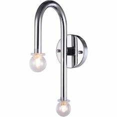 Bethel International DU124 Modern Chrome Halogen Wall Mounted Lamp