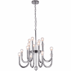 Bethel International DU125 Modern Chrome Halogen Mini Chandelier Light