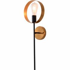 Bethel International DU129W7G Modern Black & Golden Bronze Wall Light Sconce