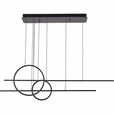 Bethel International FIT13C57B Contemporary Black LED Kitchen Island Light Fixture