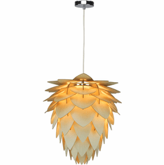 Bethel International JU02C19W Modern Natural Wood Pendant Lighting Fixture