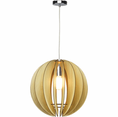 Bethel International JU03C15W Contemporary Natural Wood Hanging Lamp
