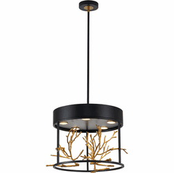 Bethel International KA01C16G Modern Matte Black Foyer Light Fixture