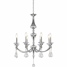 Bethel International LA43C27CH Modern Chrome Chandelier Light