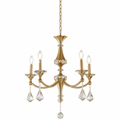 Bethel International LA44C23BR Modern Stain Brass Mini Chandelier Light