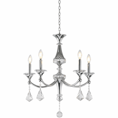 Bethel International LA44C23CH Contemporary Chrome Mini Hanging Chandelier