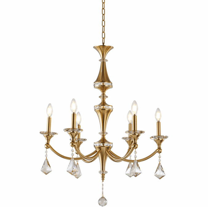 Bethel International LA44C27BR Contemporary Stain Brass Chandelier Light