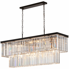 Bethel International LA80C50B Contemporary Black Kitchen Island Light