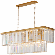 Bethel International LA80C50BR Modern Brass Kitchen Island Light