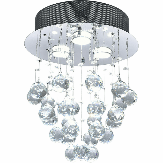 Bethel International LX03SH Chrome Halogen Flush Ceiling Light Fixture