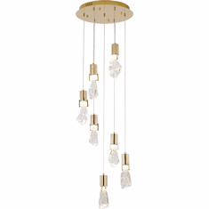 Bethel International MAT08C16G Brushed Gold Halogen Multi Pendant Lighting Fixture