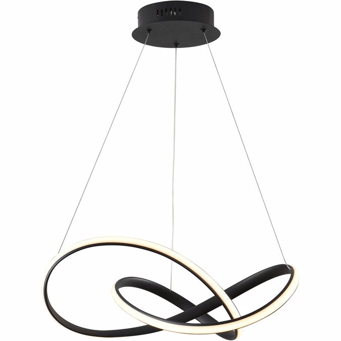 Bethel International OC09C23B Modern Matte Black LED Pendant Lighting