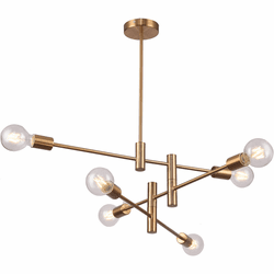 Bethel International TR77C35BR Contemporary Brushed Bronze Lighting Chandelier