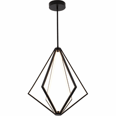Bethel International WE02C25BK Contemporary Black LED 24.5" Hanging Lamp