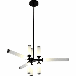 Bethel International ZD25C43CO Contemporary Black LED Lighting Chandelier