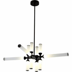 Bethel International ZD26C45CO Contemporary Black LED Chandelier Lamp