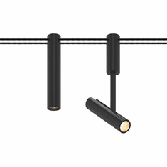 Bruck EXT-SKY-S-SW-10LM-90-40D-24-BK-BK SKYLINE Contemporary Black LED Catenary Spot Track Lighting Fixture Head