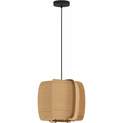 Bruck WEP-ALB-40-LE26-PBK-ASH-ASH Alba 40 Contemporary Black LED 16" Ceiling Pendant Light