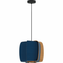 Bruck WEP-ALB-40-LE26-PBK-BLU-ASH Alba 40 Contemporary Black LED 16" Hanging Pendant Light